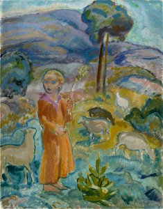 Yrjö Ollila - Shepherdess - A II 1077 - Finnish National Gallery