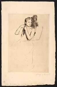 Young girl fixing her hair, no. 2) - Mary Cassatt LCCN95521917