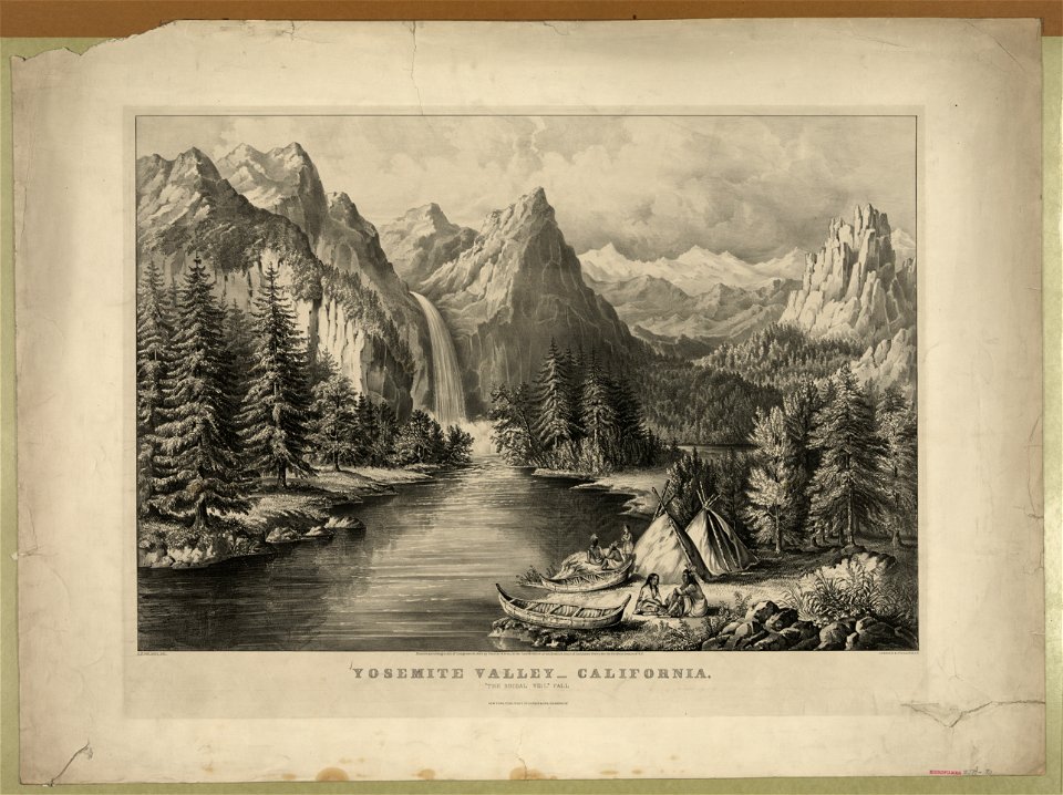 Yosemite Valley-California- The Bridal Veil Fall - F.F. Palmer del. ; Currier & Ives Lith., N.Y. LCCN95514555