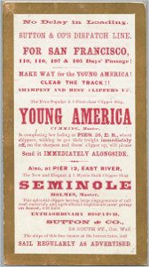 YOUNG AMERICA Clipper ship sailing card HN002806aA (1). Free illustration for personal and commercial use.