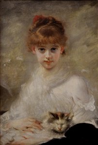 Young Girl with a Cat Charles Chaplin