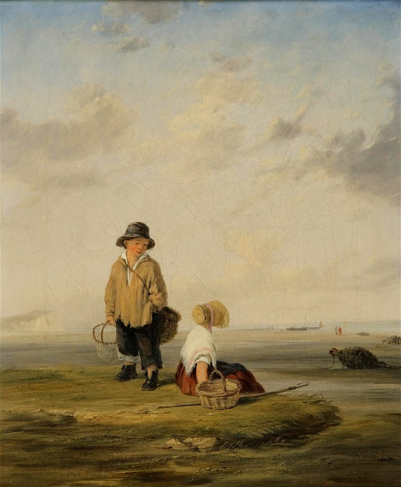 Youthful Shrimpers by William Collins, probably ca. 1816