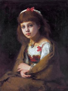 Young girl with a pearl necklace, by Alexej Alexejewitsch Harlamoff