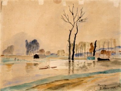 Yrjö Ollila - View of the river Marne - A-2002-391 - Finnish National Gallery