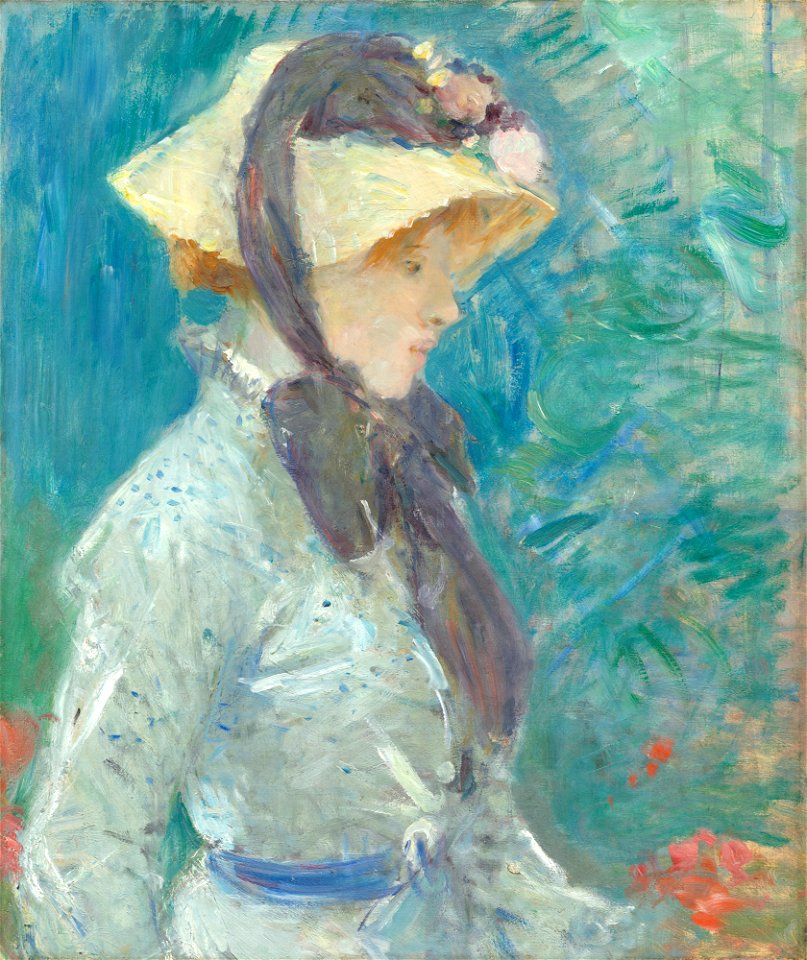 Young Woman with a Straw Hat A14880