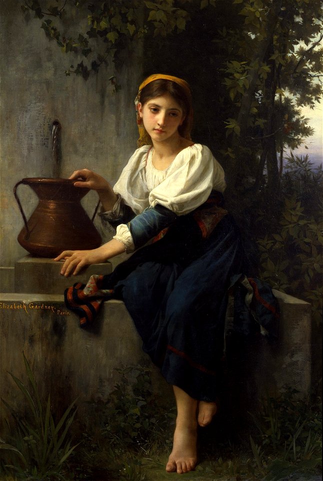 Young girl at the well (unknown date) - Elizabeth Jane Gardner