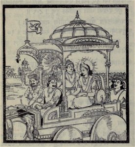 Yudhistira drive the chariot of Krishna