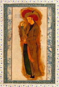Youth Holding a Bottle by Reza Abbasi