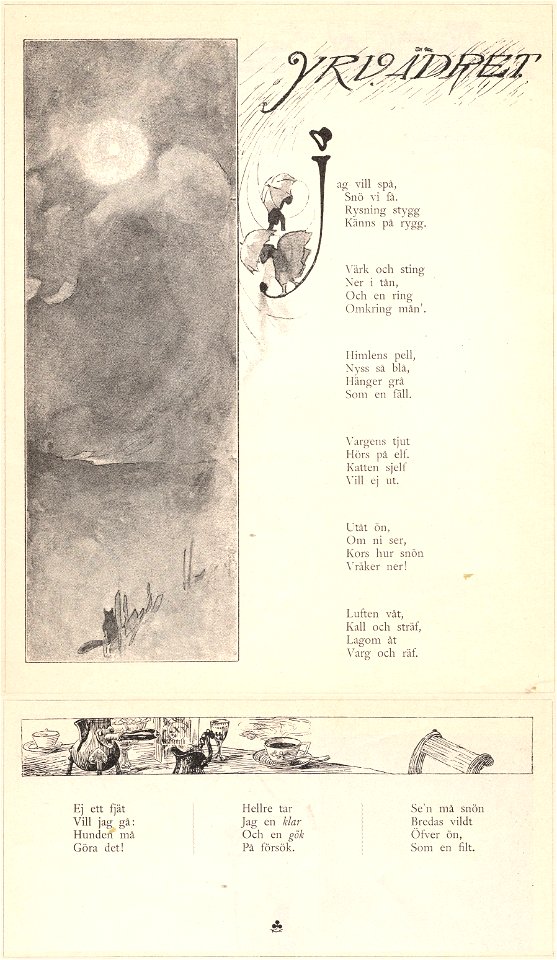Yrvädret - Jag vill spå Sehlstedt Ill av Carl Larsson