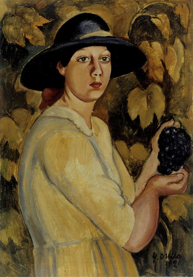 Yrjö Ollila - Tyttö ja viinirypäleitä - A-2000-263 - Finnish National Gallery