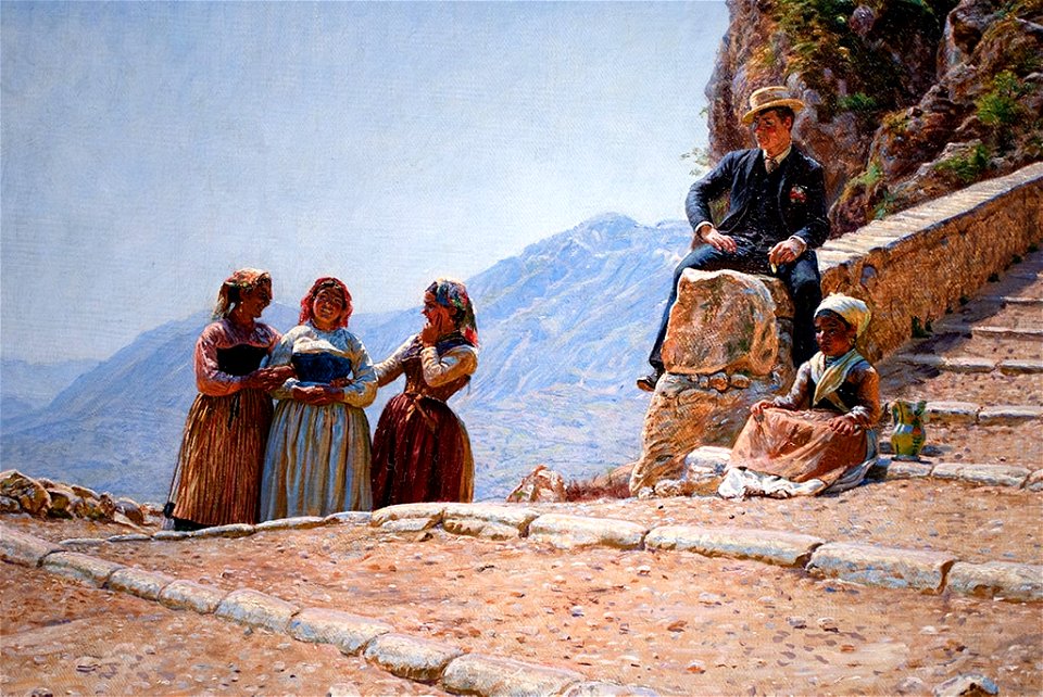 Kristian Zahrtmann - Opgang til Civita d'Antino - 1889