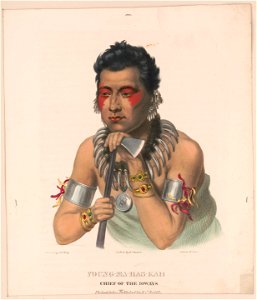 Young-Ma-Has-Kah, chief of the Ioways - painted by C.B. King ; on stone by A. Newsam ; Lehman & Duval (Lithrs.) LCCN2017660449