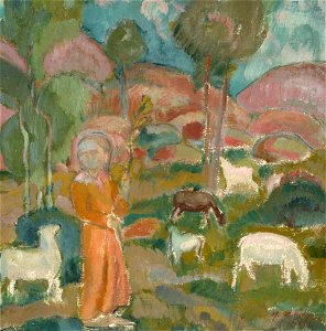 Yrjö Ollila - Shepherdess - A V 4673 - Finnish National Gallery