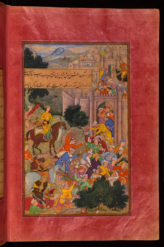 Zahir al-Din Muhammad Babur - Inhabitants of Osh Driving Out the Enemy - Walters W59625B - Full Page