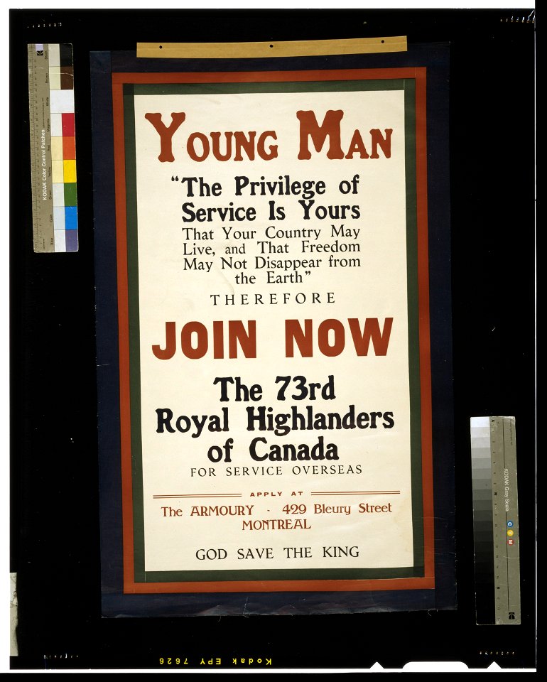 Young man ... join now, the 73rd Royal Highlanders of Canada LCCN2005696921