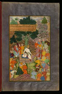 Zahir al-Din Muhammad Babur - Babur and His Army in the Sinjid Valley - Walters W59630B - Full Page