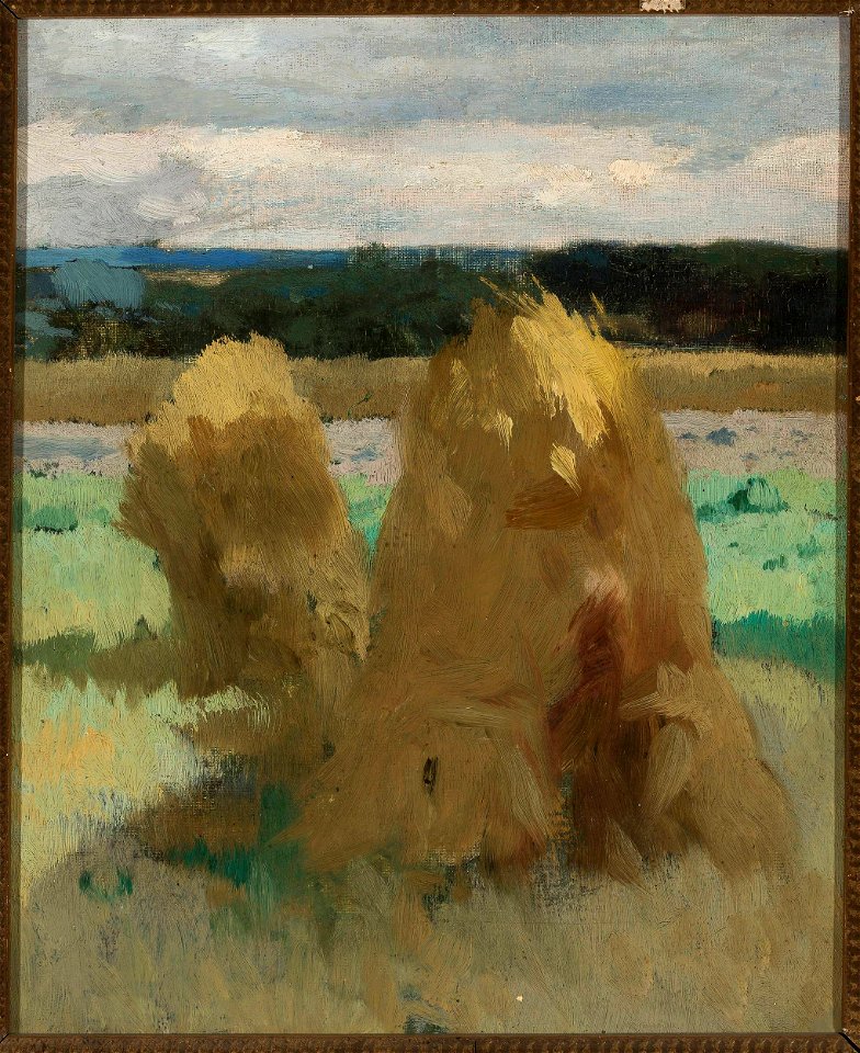 Zdzisław Jasiński - Rye sheaves in the field, study for the triptych “Bread” - MP 891 MNW - National Museum in Warsaw
