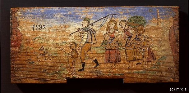 Z dela grede Češčena Marija (panjska končnica, 1885)