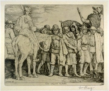 Zeichnung - Don Quichotte - Galeerensklaven - William Strang - 1902