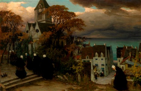 Виктор И. Зарубин - Бретонские женщины на пути на мессу (1921)