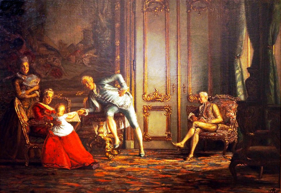 Zahrtmann Szene Kopenhagener Hof@Christian VII. Struensee Caroline Mathilde 