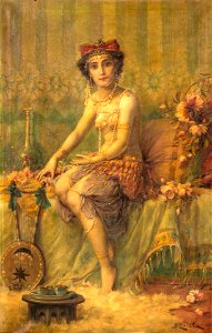 Seated Egyptian Girl by Hans Zatzka