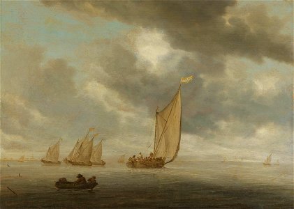 Zeilschepen op breed binnenwater Rijksmuseum SK-A-3258