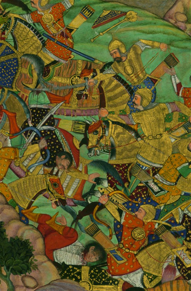 Zahir al-Din Muhammad Babur - Babur Confronting his Enemies - Walters W5965B - Full Page Detail A