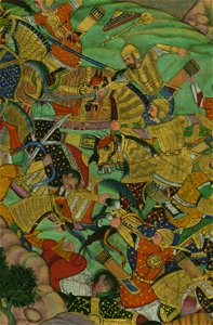 Zahir al-Din Muhammad Babur - Babur Confronting his Enemies - Walters W5965B - Full Page Detail A