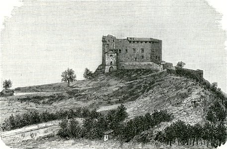 Zavattarello antico castello xilografia di Barberis