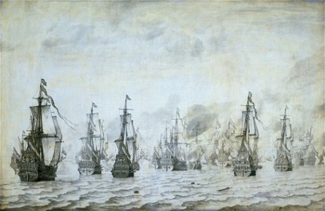 Zeeslag bij Duinkerken 18 februari 1639 (Willem van de Velde I, 1659)