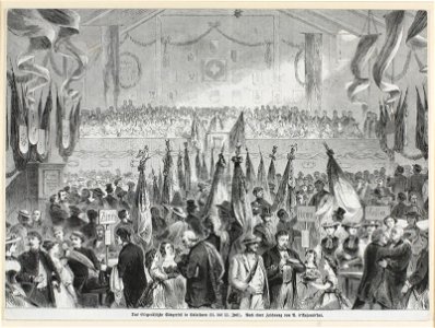 Zentralbibliothek Solothurn - Das Eidgenössische Sängerfest in Solothurn 11 bis 13 Juli 1868 Nach einer Zeichnung von A dAujourdhui - aa0396