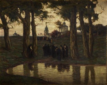 Виктор И. Зарубин - Монахи в передней части монастыря (1915)