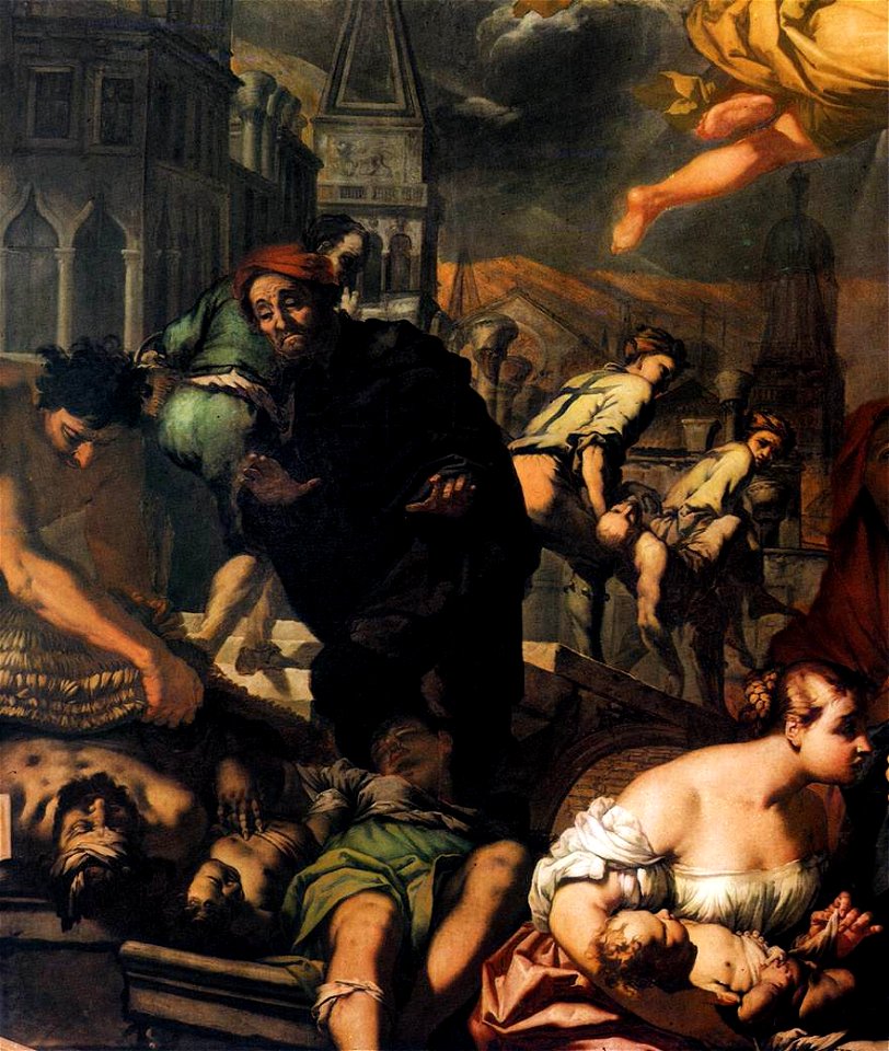 Antonio Zanchi La Virgen se aparece a las víctimas de la peste det 1666 Scuola Grande di San Rocco, Venecia