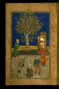 Zayn al-'Abidin bin ar-Rahman al-Jami - Double-page Illustrated Frontispiece Depicting a Court Scene - Walters W6282A - Full Page