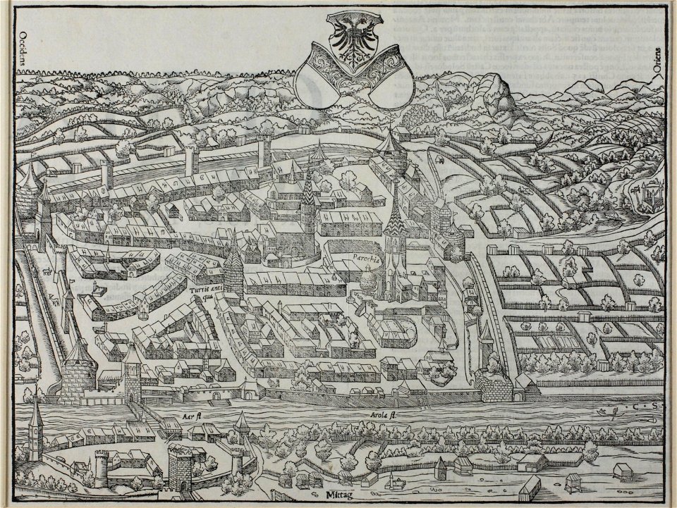 Zentralbibliothek Solothurn - De Germania Solothurensis ciuitatis effigies ad uiuum pro nostro tempore depicta - aa0064