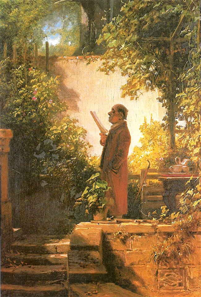 Zeitungsleser im Hausgarten (Spitzweg)