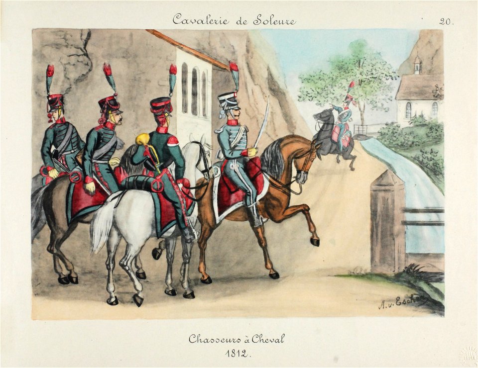 Zentralbibliothek Solothurn - Cavalerie de Soleure Chasseurs à Cheval 1834 - aa0490