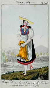 Zentralbibliothek Solothurn - Costume Suisse No 128 Jeune Femme du Canton de Soleure - a0083