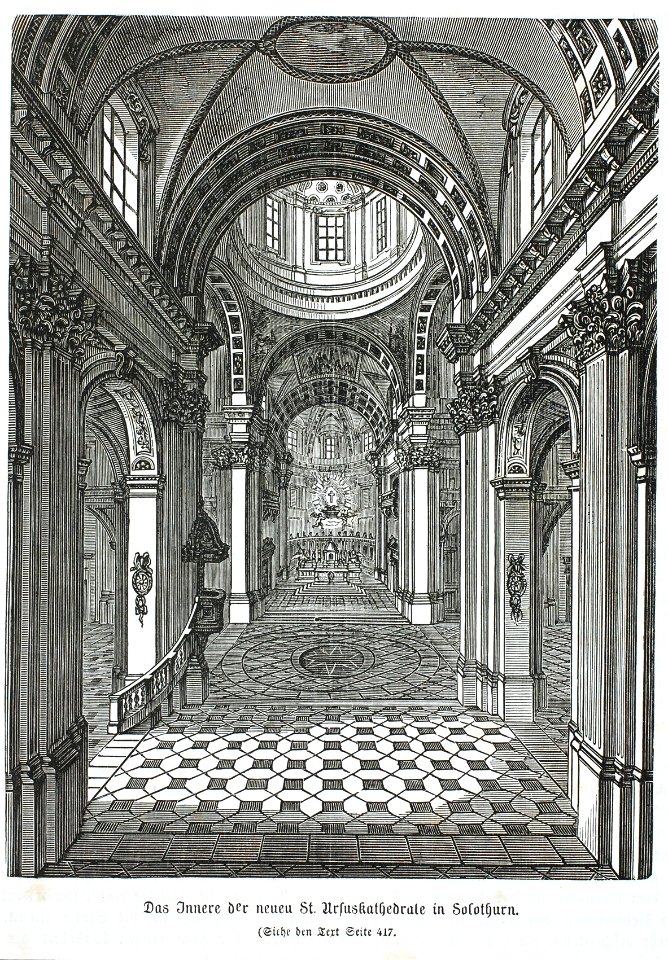Zentralbibliothek Solothurn - Das Innere der neuen St Ursuskathedrale in Solothurn - a0846