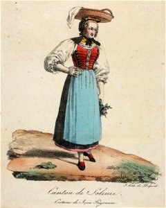 Zentralbibliothek Solothurn - Canton de Soleure Costume de Jeune Paysanne - a0360