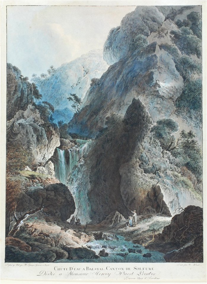 Zentralbibliothek Solothurn - CHÛTE DEAU A BALSTHAL CANTON DE SOLEURE Dédié a Monsieur Henry Wuest Peintre Parson Amy et Serviteur - aa0145
