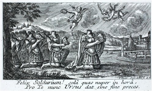 Zentralbibliothek Solothurn - Felix Soldurium solâ quas nuper in horâ Pro Te nunc Ursus dat sine fine preces - a1035