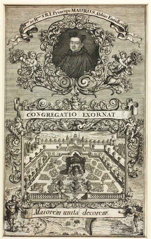 Zentralbibliothek Solothurn - Blatttitel CONGREGATIO EXORNAT Titel der oberen HälfteMmus ac Rmus SRI Princeps MAURUS Abbas Einsidlensis - aa0466