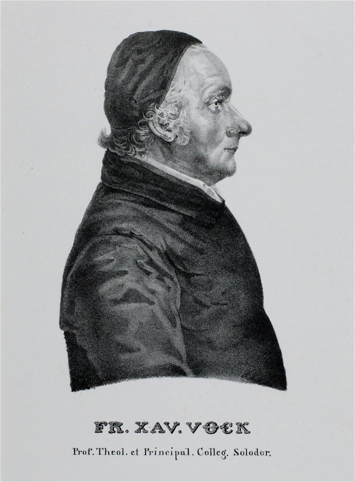 Zentralbibliothek Solothurn - FR XAV VOCK Prof Theol et Principal Colleg Solodor Geboren zu Sarmenstorf Cant Aargau den 4ten April 1752 Gestorben den 28ten Christmonat 1828 - aa0286