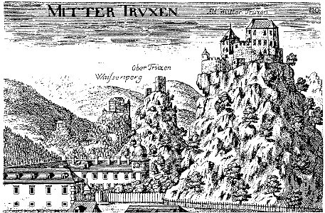 Zeichnung Waisenberg und Mittertrixen Valvasor