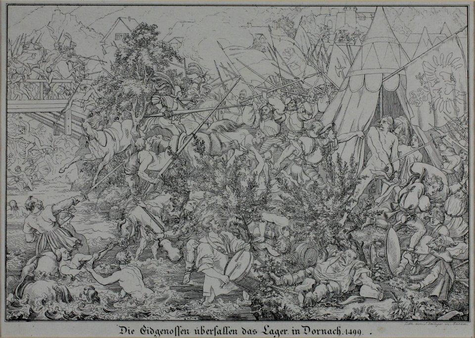 Zentralbibliothek Solothurn - Die Eidgenossen überfallen das Lager in Dornach 1499 - aa0226
