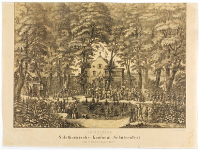 Zentralbibliothek Solothurn - ERINNERUNG an das Solothurnische KantonalSchützenfest vom 12 bis 19 August 1877 - aa0745