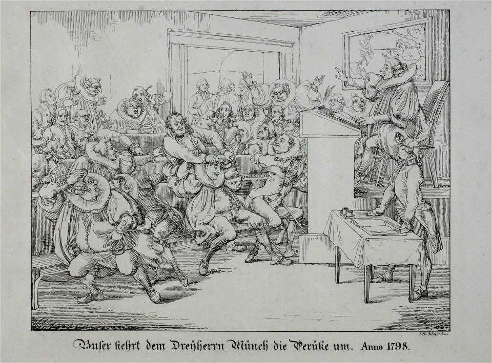 Zentralbibliothek Solothurn - Buser kehrt dem Dreyherrn Münch die Perüke um Anno 1798 - a0309
