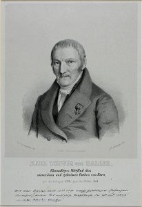 Zentralbibliothek Solothurn - KARL LUDWIG von HALLER Ehemaliges Mitglied des souveränen und geheimen Rathes von Bern geb den 1 August 1768 gest den 20 Mai 1854 - aa0267
